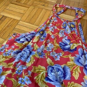 NEW FUNKY FLORAL SLEEVELESS FLORAL DRESS SUNDRESS BIG FLOWER PATTERN DRESS